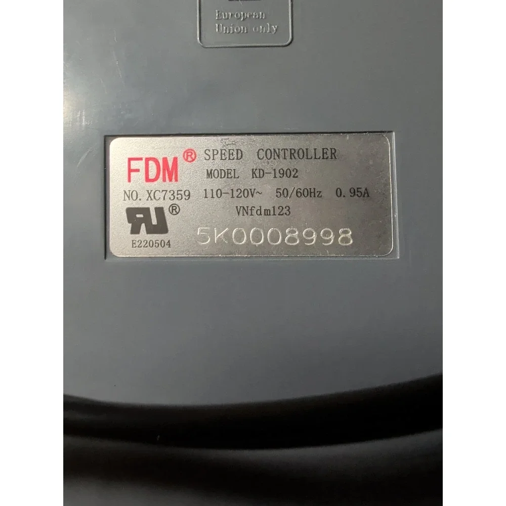 FDM KD-1902 Sewing Machine‎ Speed Controller Foot Pedal 3 Prong Plug Rare